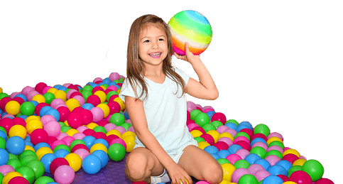 Kid playing with balloons